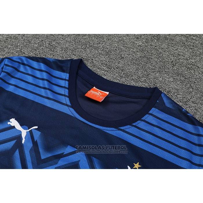 Fato de Treino Olympique Marsella Manga Curta 2022-2023 Azul - Calcas Curta
